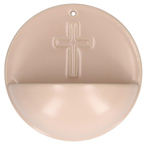 Weihwasserbecken aus Porzellan - Kreuz