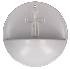 Weihwasserbecken aus Porzellan - Kreuz