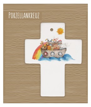 Porzellankreuz - Arche Noah