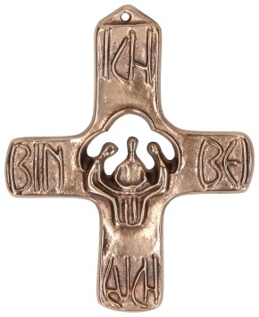 Kommunionkreuz aus Bronze - Ich bin bei euch
