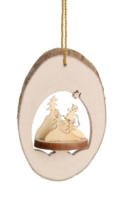 Christbaumschmuck Astholzhänger - mit Motiv Winterstimmung