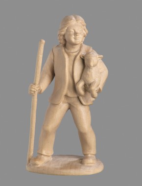 Krippenfigur Hirte mit Lamm