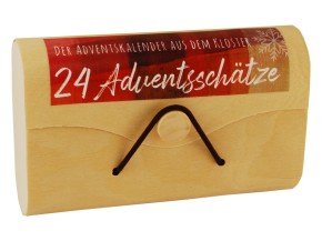 Adventskalender für Erwachsene, 24 versch. Karten mit Text, in Holzetui