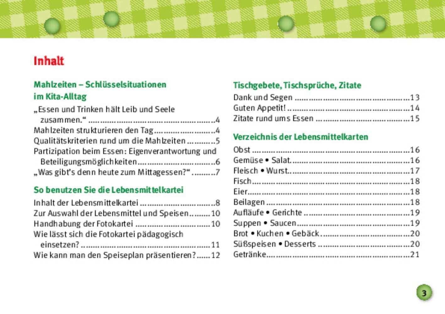 Mahlzeit! Der Kita-Speiseplan in Bildern, m. 1 Beilage