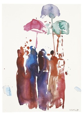 Frauen mit Schirmen