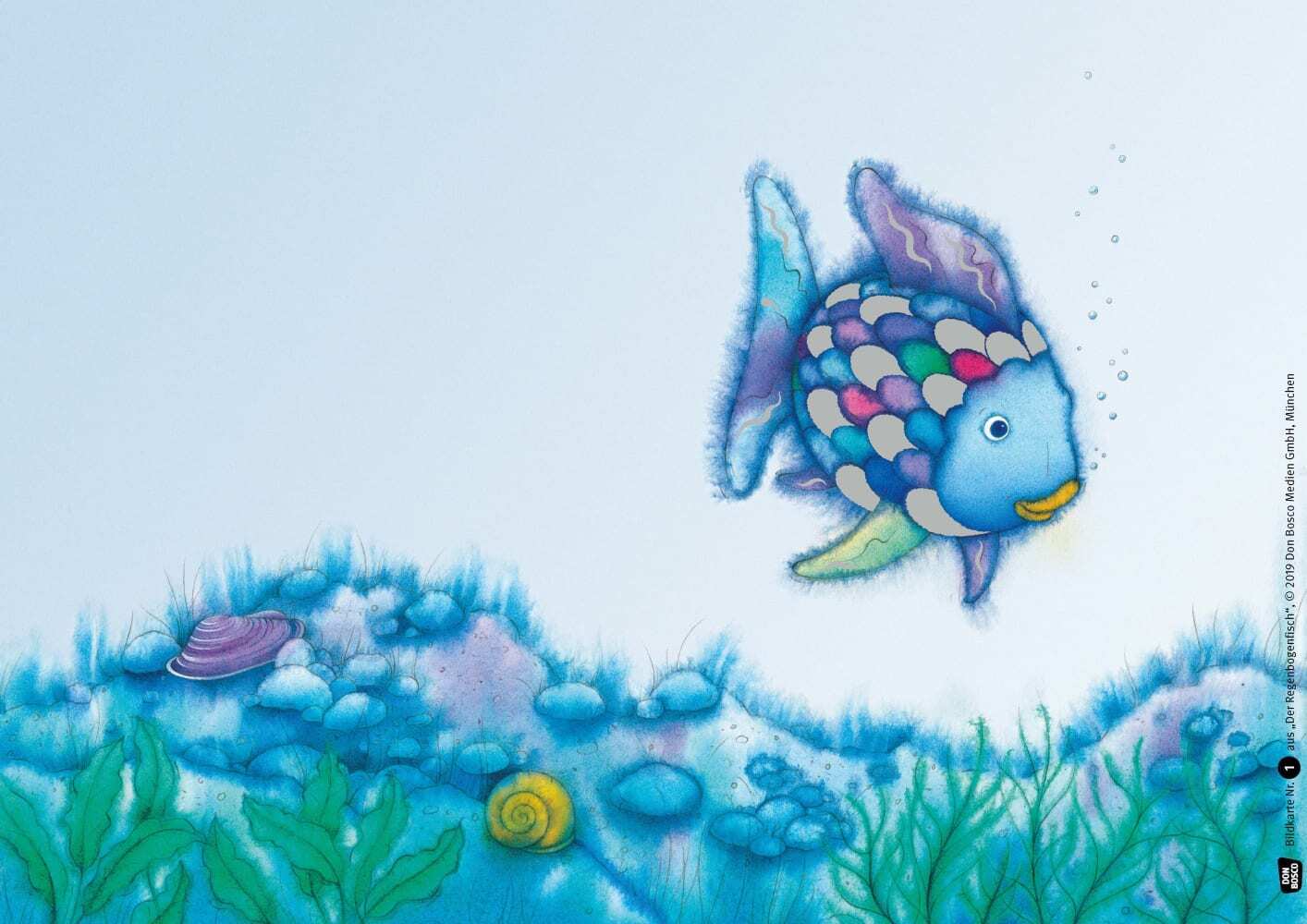 Der Regenbogenfisch, m. schillernden Schuppen. Kamishibai Bildkartenset