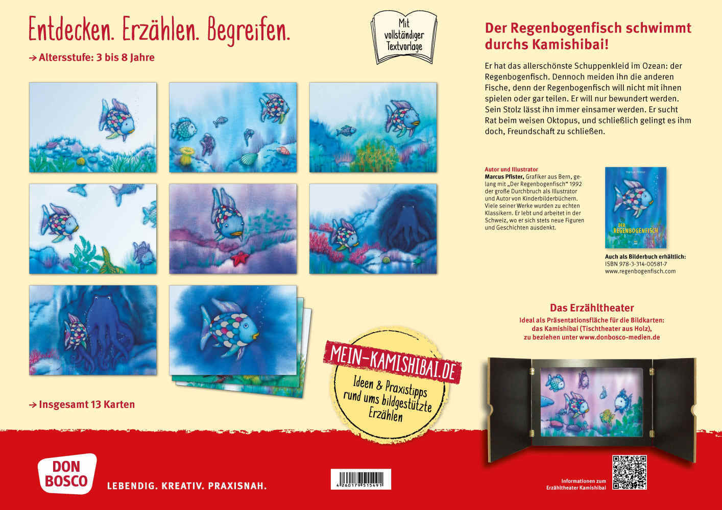 Der Regenbogenfisch, m. schillernden Schuppen. Kamishibai Bildkartenset