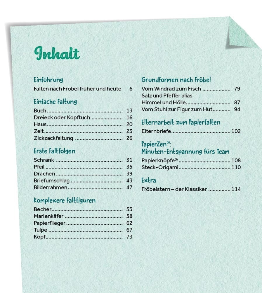 Papier falten in der Kita, m. 1 Beilage