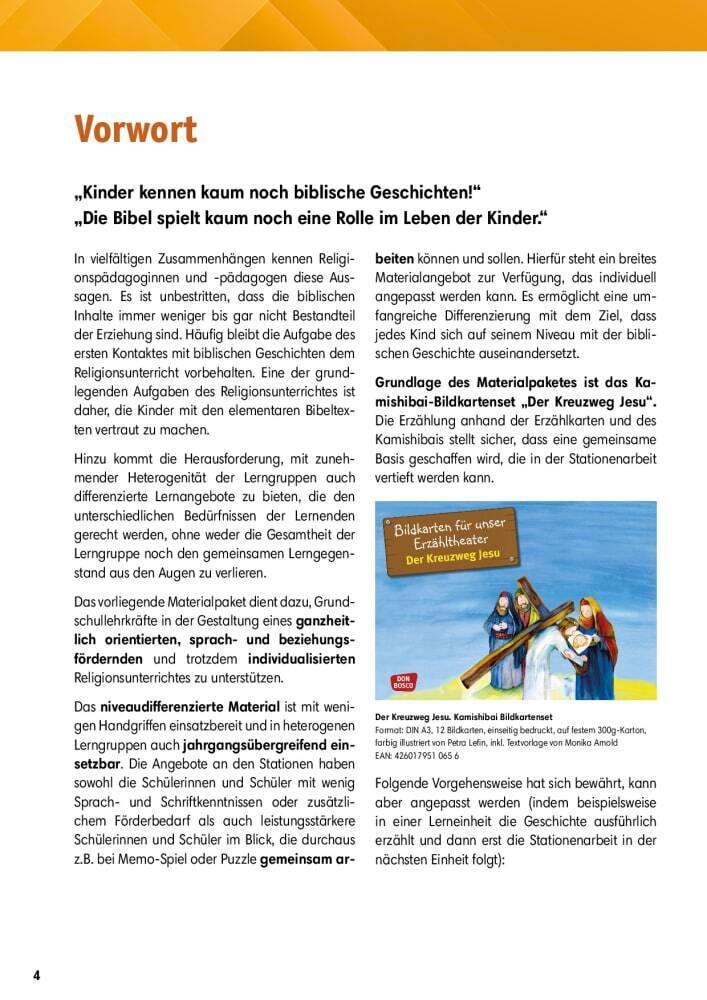 Arbeitsmaterial Grundschule. Stationenlernen Religion: Der Kreuzweg Jesu, m. 1 Beilage