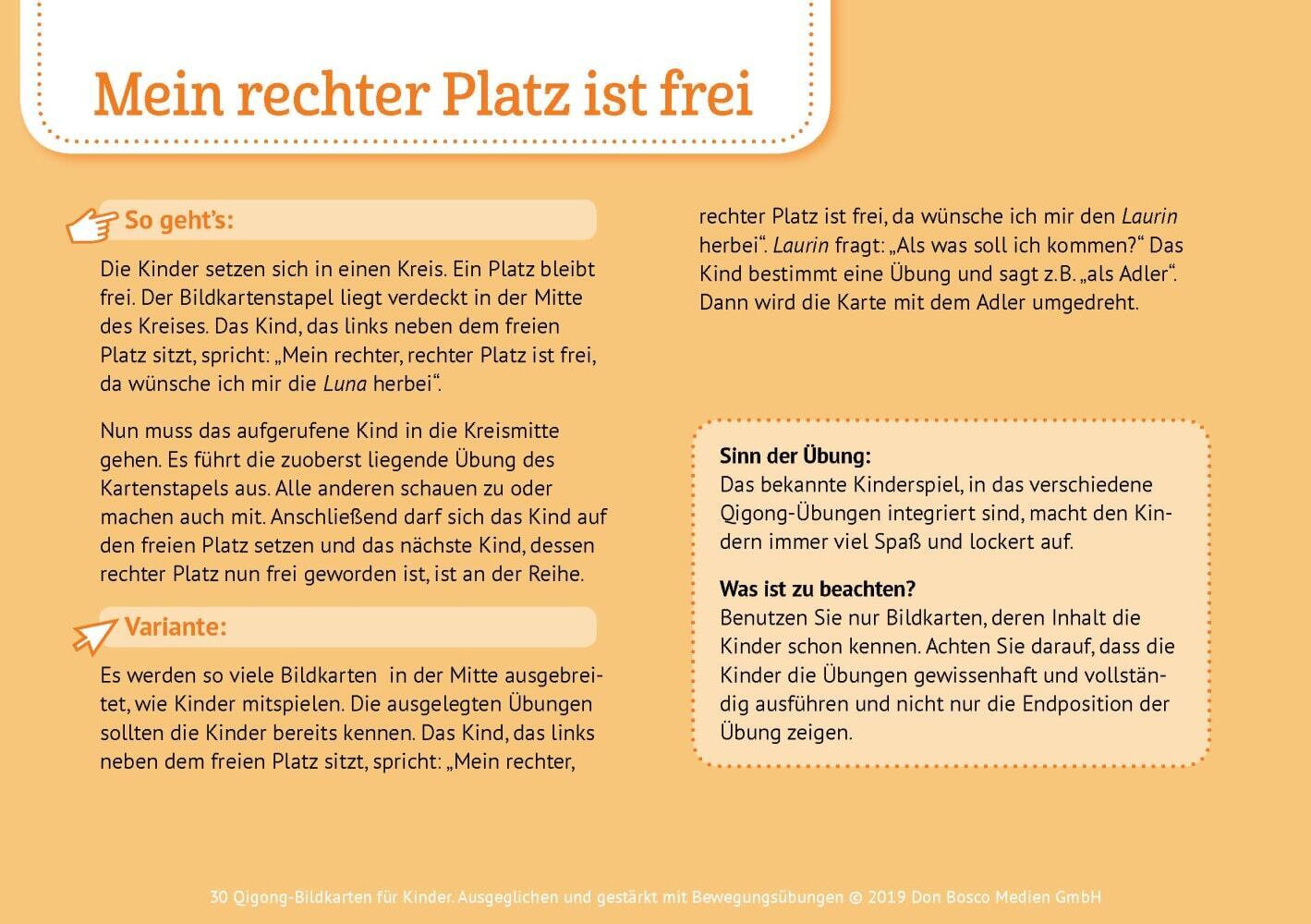 30 Qigong-Bildkarten für Kinder, m. 1 Beilage