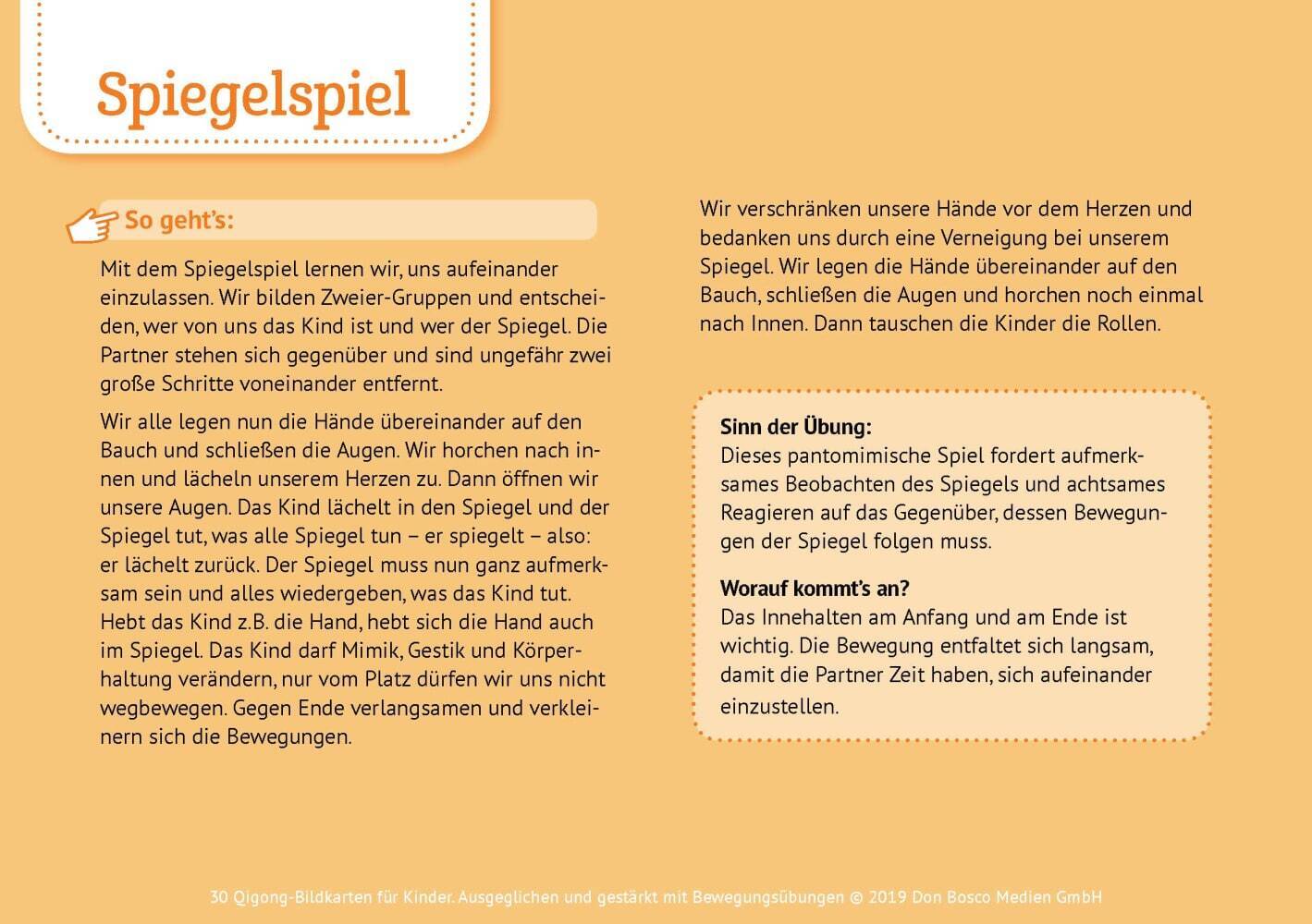 30 Qigong-Bildkarten für Kinder, m. 1 Beilage