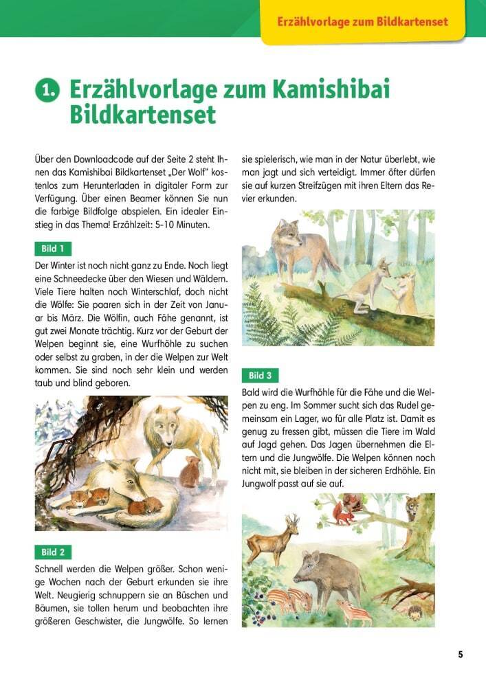 Arbeitsmaterial Grundschule. Sachunterricht: Der Wolf., m. 1 Beilage