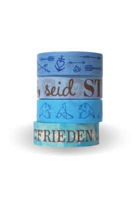 Washi Tapes Set Himmelblau: Suche den Frieden und jage ihm nach!