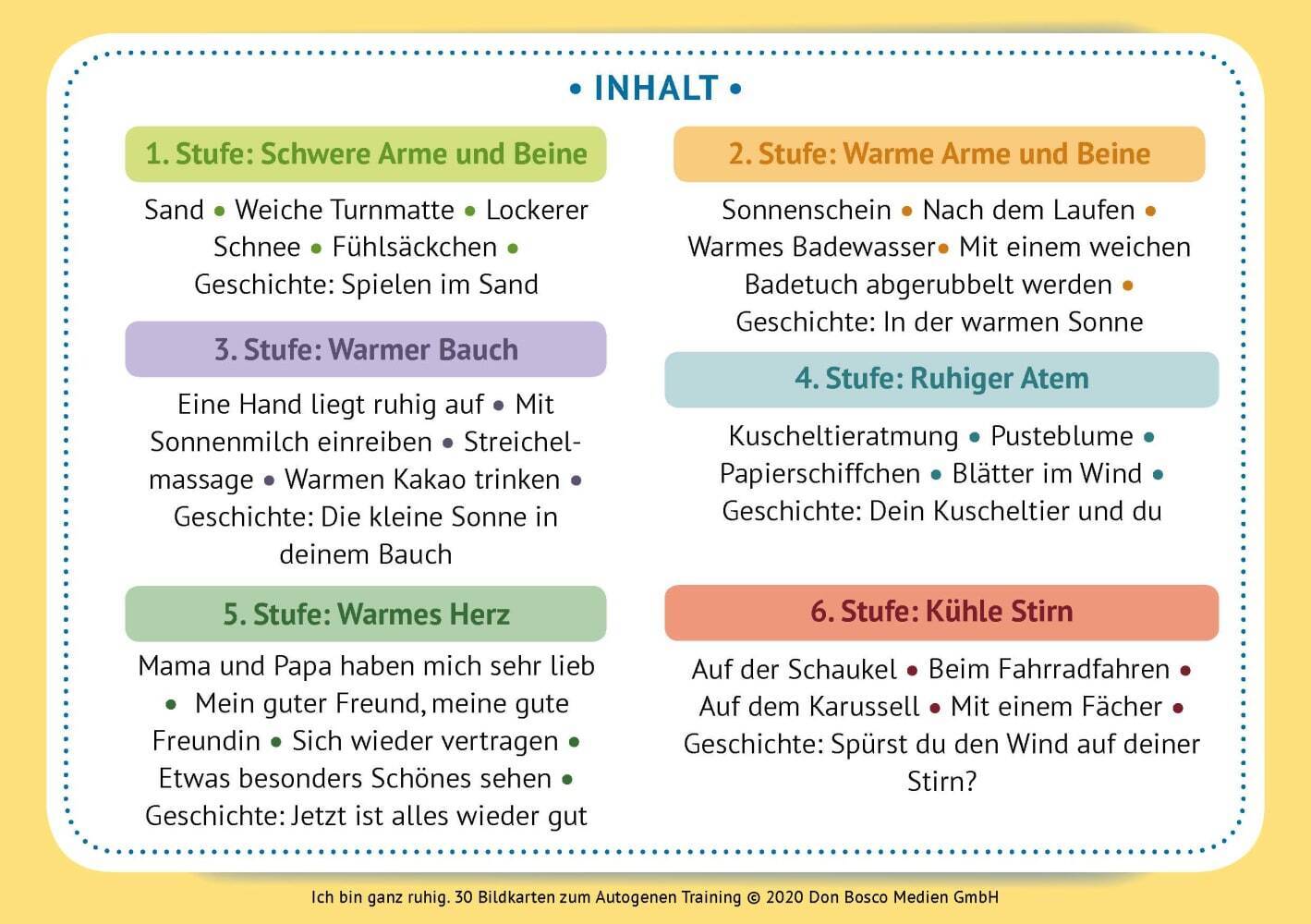 Ich bin ganz ruhig. 30 Bildkarten zum Autogenen Training mit Kindern.