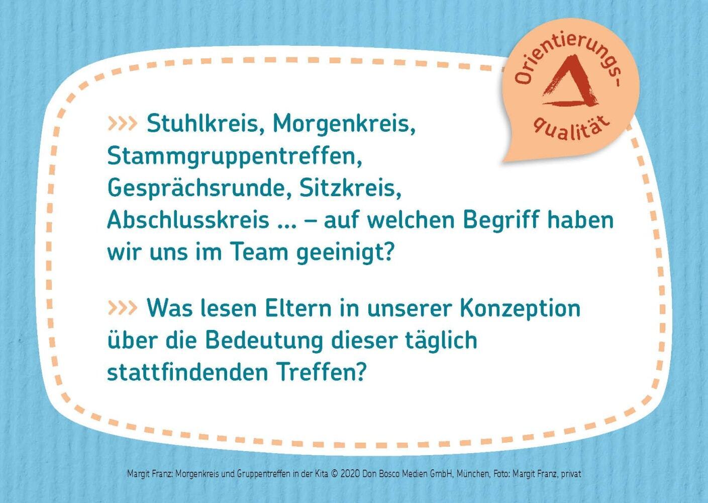 Morgenkreis und Gruppentreffen in der Kita, m. 1 Beilage