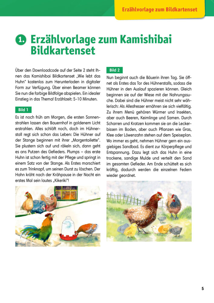 Arbeitsmaterial Grundschule. Sachunterricht: Wie lebt das Huhn?, m. 1 Beilage