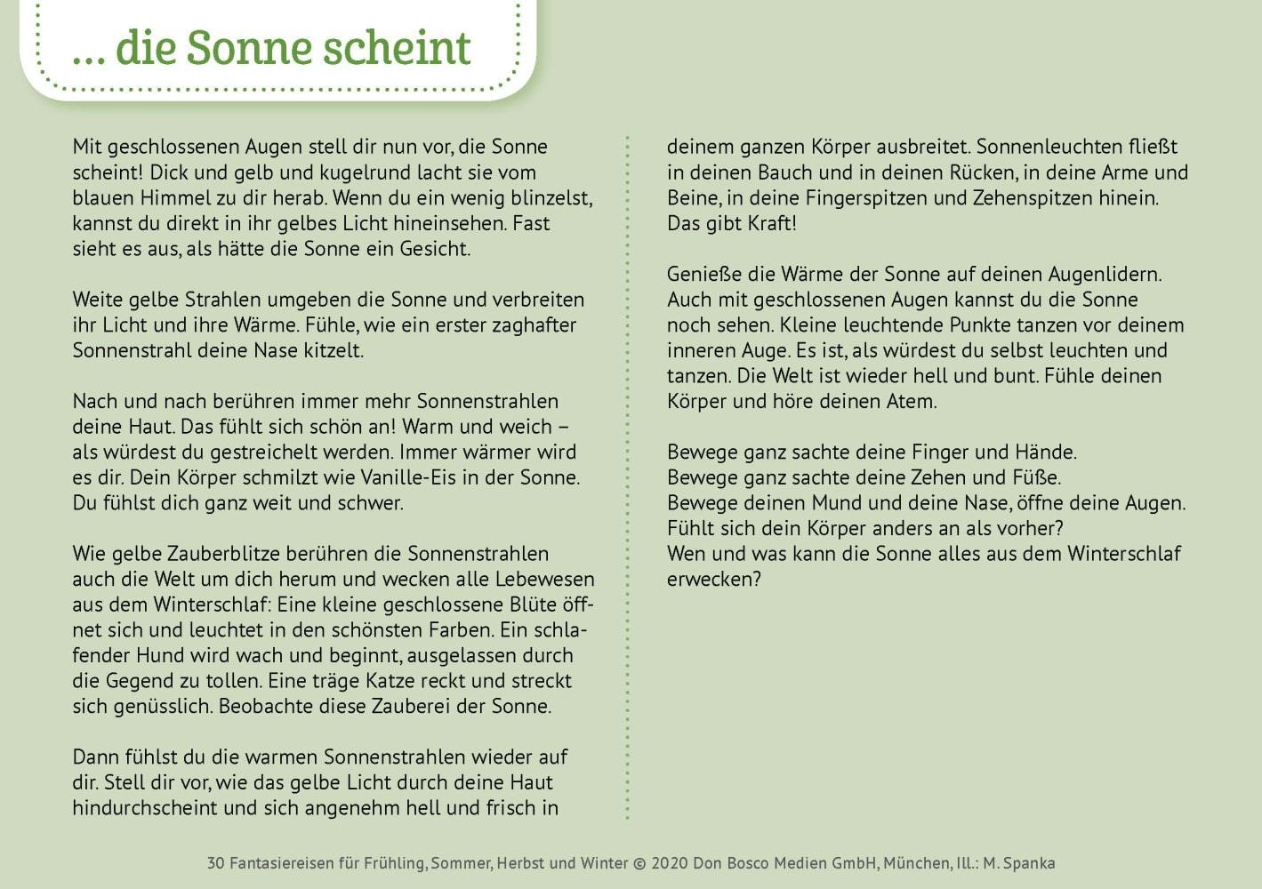 30 Fantasiereisen für Frühling, Sommer, Herbst und Winter.