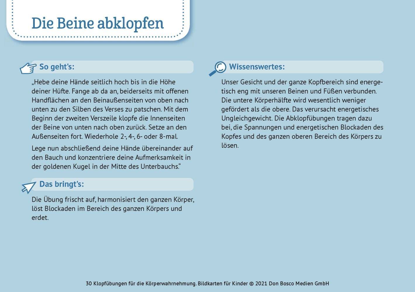 30 Klopfübungen für die Körperwahrnehmung.