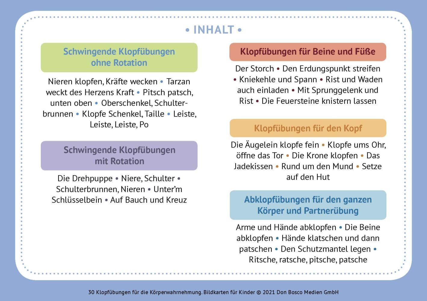30 Klopfübungen für die Körperwahrnehmung.