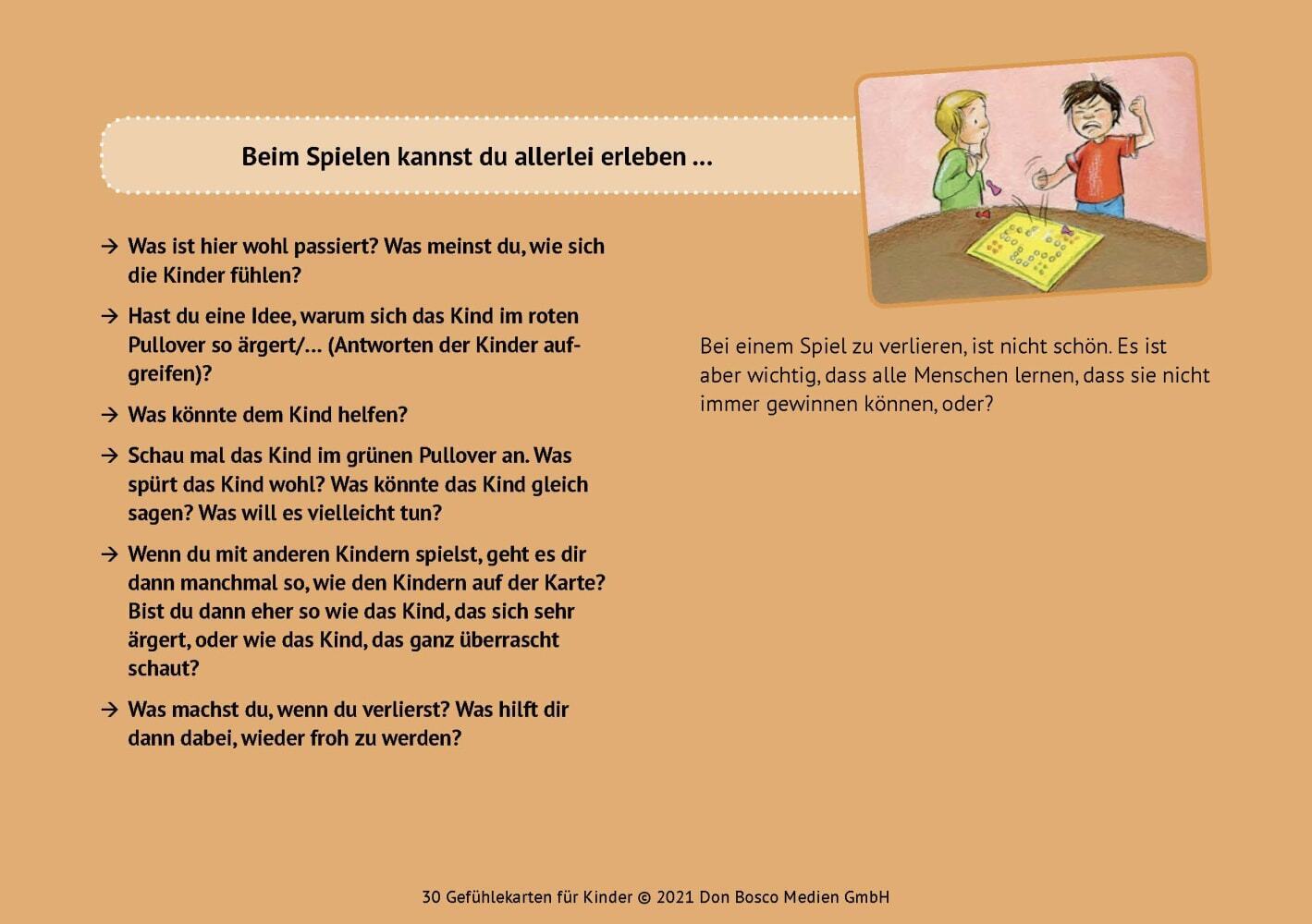30 Gefühlekarten für Kinder