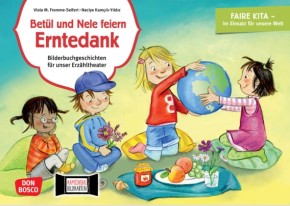 Betül und Nele feiern Erntedank. Kamishibai Bildkartenset.