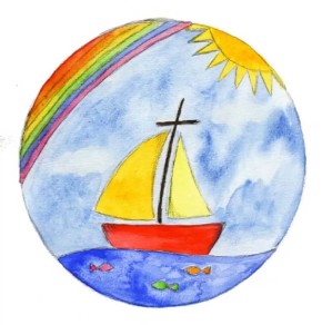 Magnet Regenbogen / Schiff