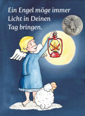 Ein Engel möge immer Licht …, Plakette Engel, auf Kärtchen