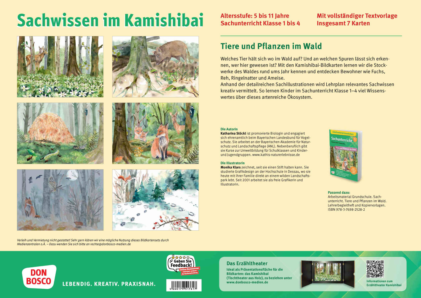 Tiere und Pflanzen im Wald. Kamishibai Bildkartenset
