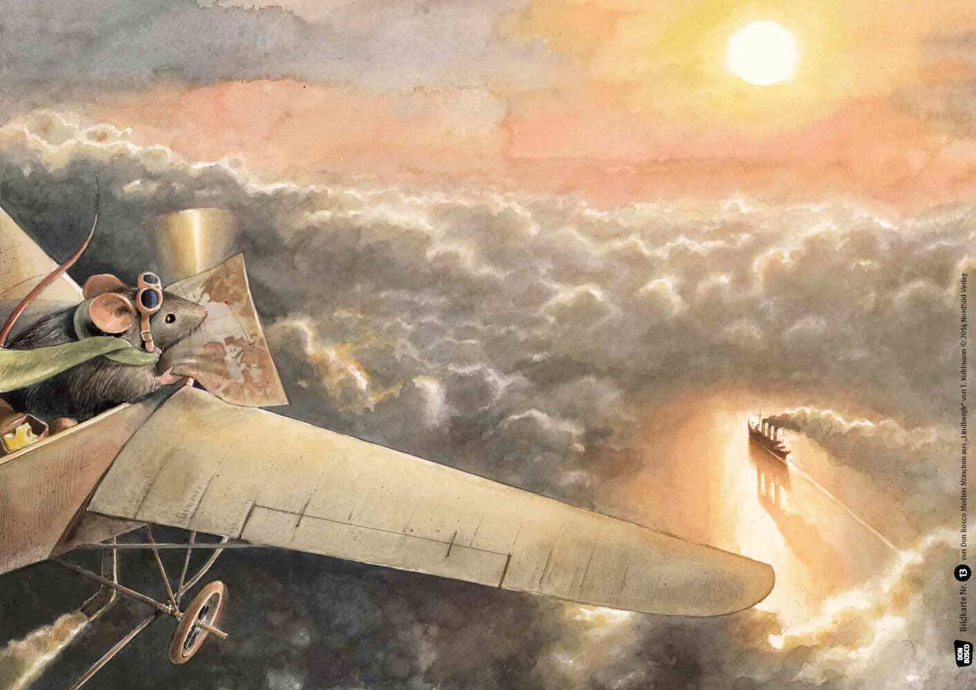 Lindbergh: Die abenteuerliche Geschichte einer fliegenden Maus. Kamishibai Bildkartenset, m. 1 Beilage