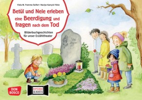 Betül und Nele erleben eine Beerdigung und fragen nach dem Tod. Kamishibai Bildkartenset