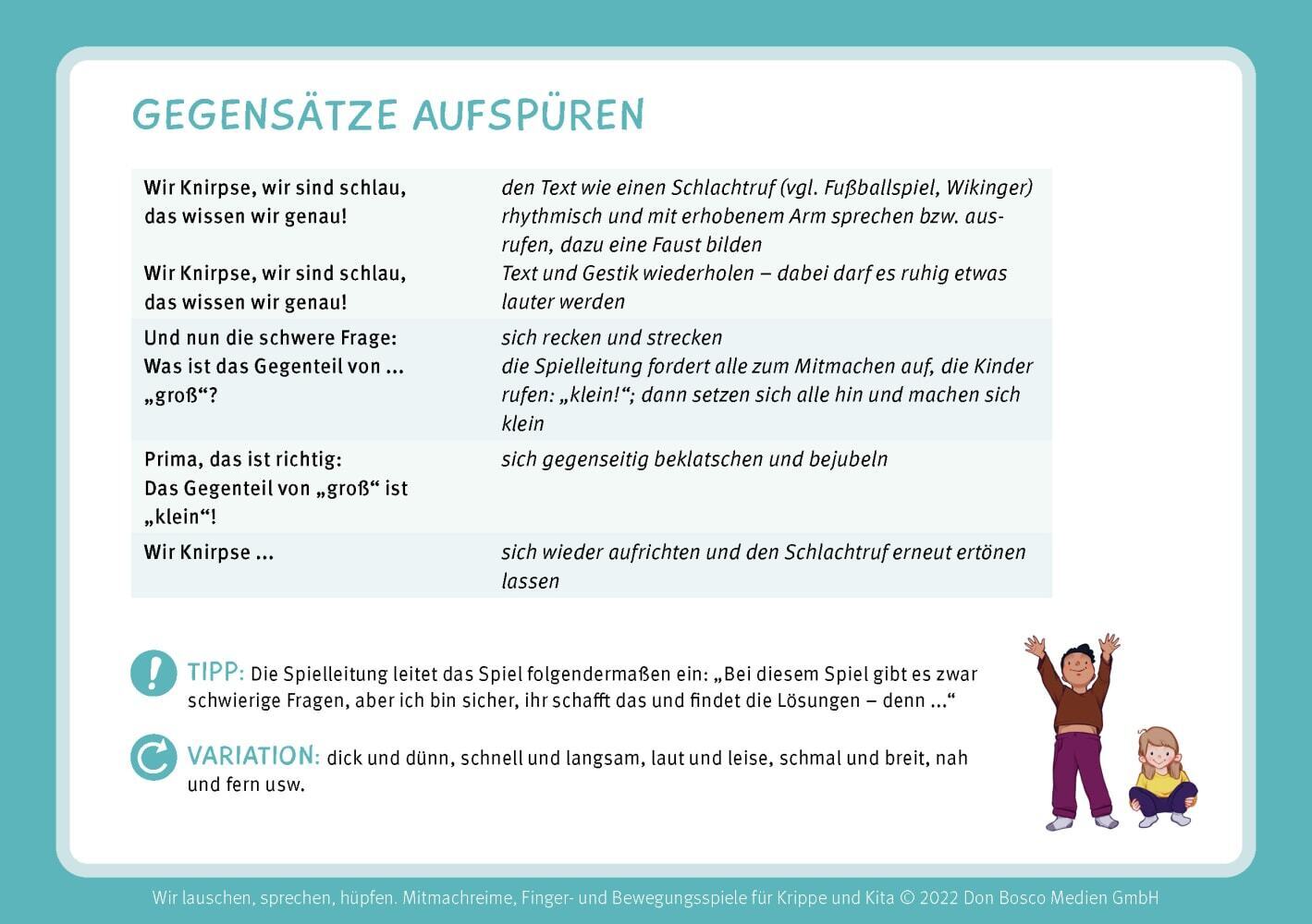 Wir lauschen, sprechen, hüpfen