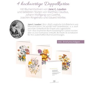 4er-Set Doppelkarten »Blumengrüße« mit Motiven von Jane C. Loudon