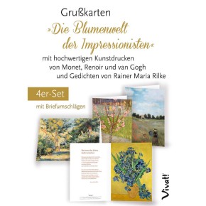 4er-Set Grußkarten »Die Blumenwelt der Impressionisten«