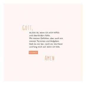 Nimm dir Zeit für dich und mich. Gott