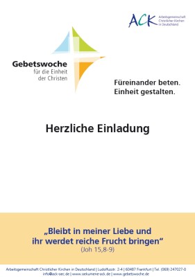 „Bleibt in meiner Liebe und ihr werdet reiche Frucht bringen.“<br>Joh 15,8-9