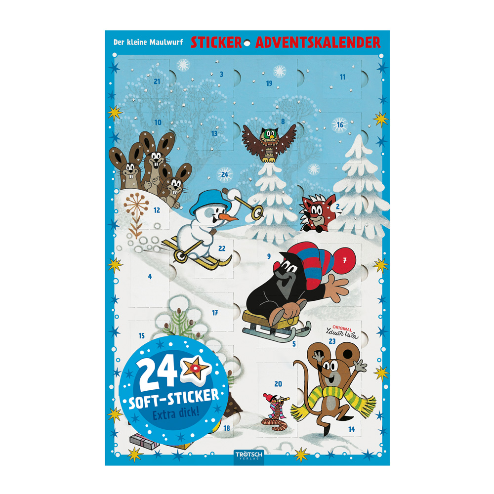 Der kleine Maulwurf - Sticker-Adventskalender