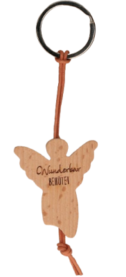 Holz-Schlüsselanhänger - Wunderbar behütet