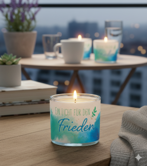 Windlicht aus Glas  - Friedenslicht