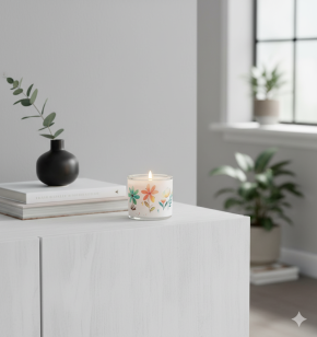 Windlicht aus Glas - Blumengrüße