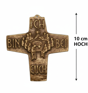 Kommunionkreuz - Bronzekreuz Abendmahl