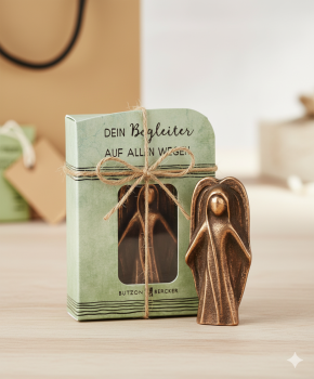 Kleiner Begleiter aus Bronze- Schutzengel aus Bronze