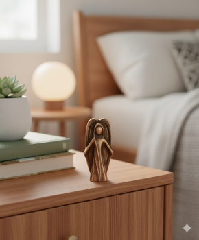 Kleiner Begleiter aus Bronze- Schutzengel aus Bronze