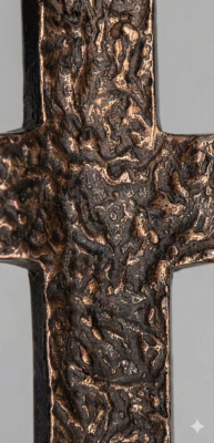 Wandkreuz aus Bronze - Welle