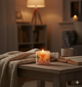 Windlicht aus Glas - Blumengrüße