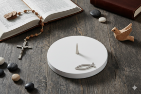 Symbolleuchter aus Buchenholz