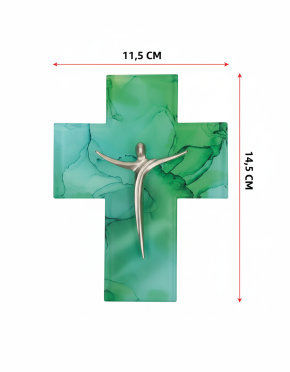 Glaskreuz mit Metallkorpus