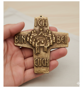 Kommunionkreuz - Bronzekreuz Abendmahl