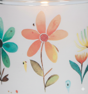 Windlicht aus Glas - Blumengrüße