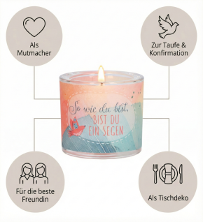 Glaswindlicht zur Firmung - So wie du bist, bist du ein Segen