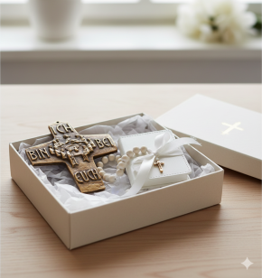 Kommunionkreuz - Bronzekreuz Abendmahl